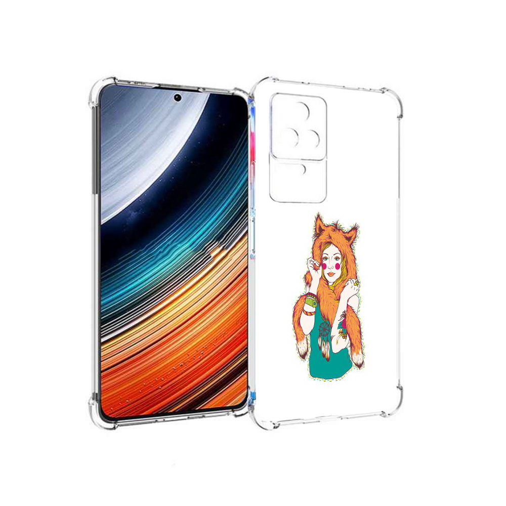 Чехол MyPads Девушка лиса для Xiaomi Redmi K40S/Poco F4