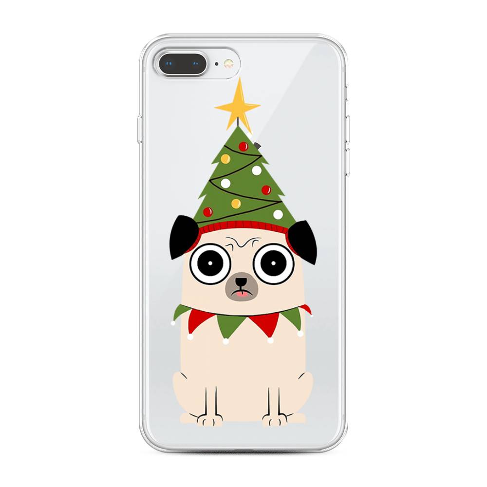 

Чехол на Apple iPhone 8 Plus "Собачка с ёлочкой", Бежевый;красный;зеленый, 10950-1