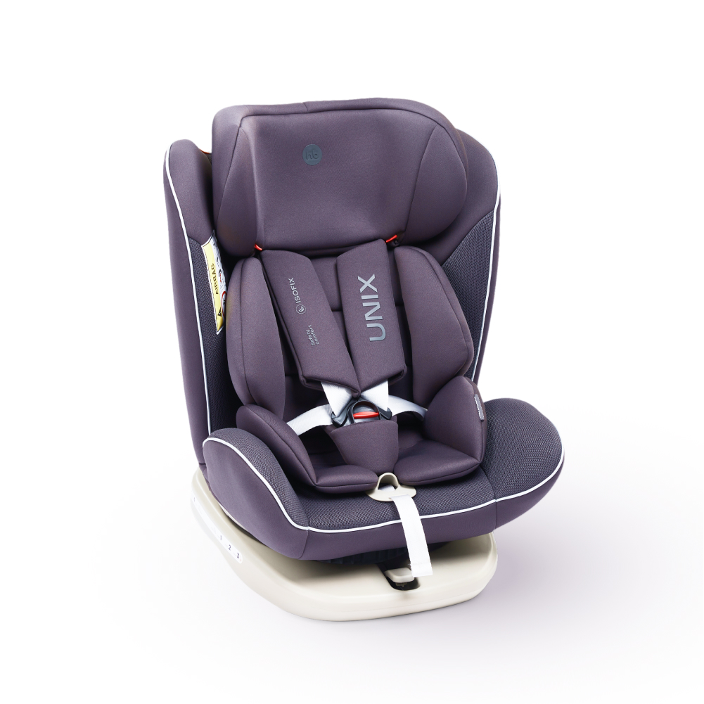 Автокресло Happy Baby Unix группы 0123 isofix 0-36 кг поворотная база серое 10999₽