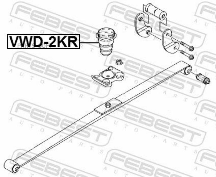 

FEBEST Отбойник задн рессоры VW CADDY III (2K /2K ) 2004-2010 VWD-2KR 1шт