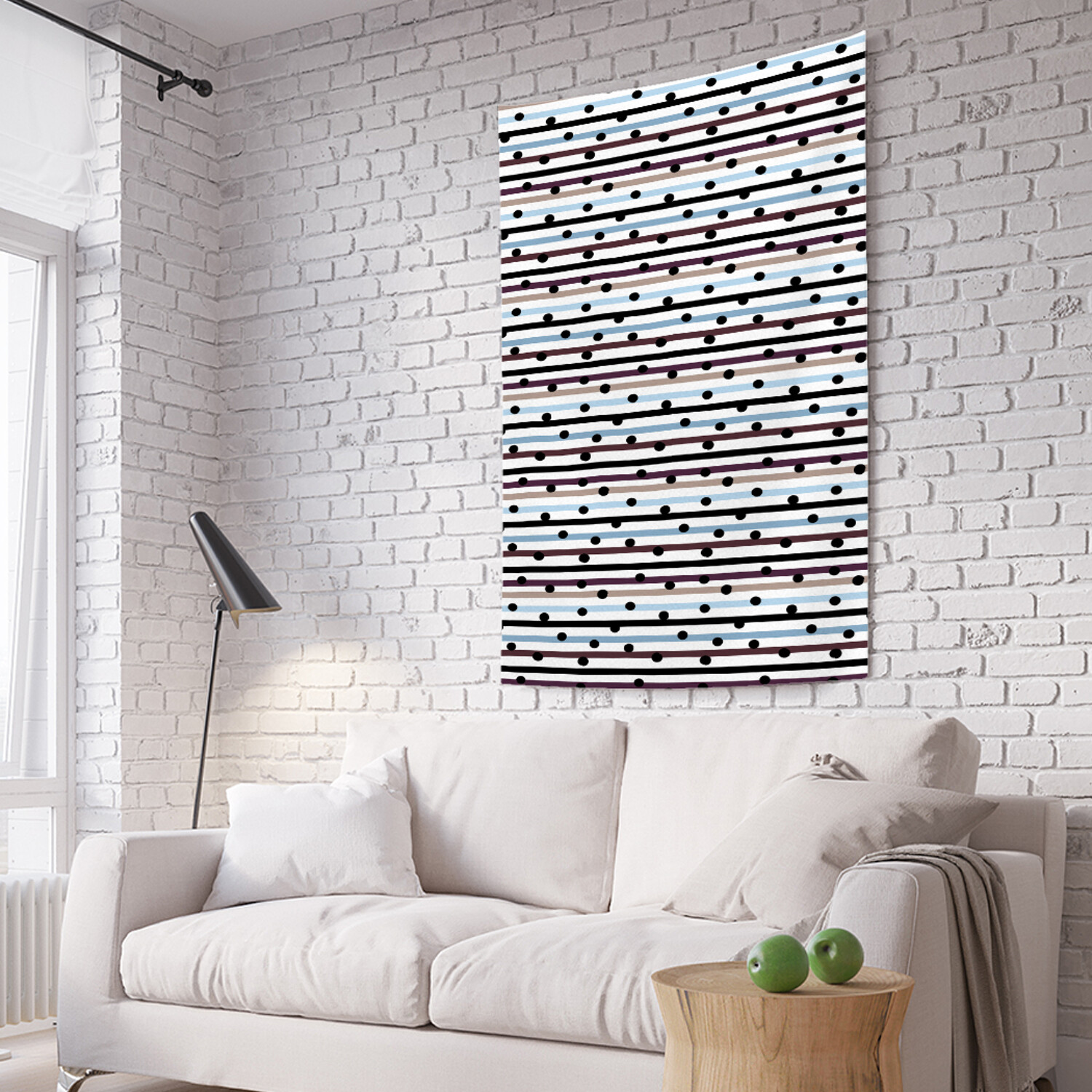 

Вертикальное фотопанно на стену JoyArty Горох на цветных полосках 150x200 см, Горох на цветных полосках