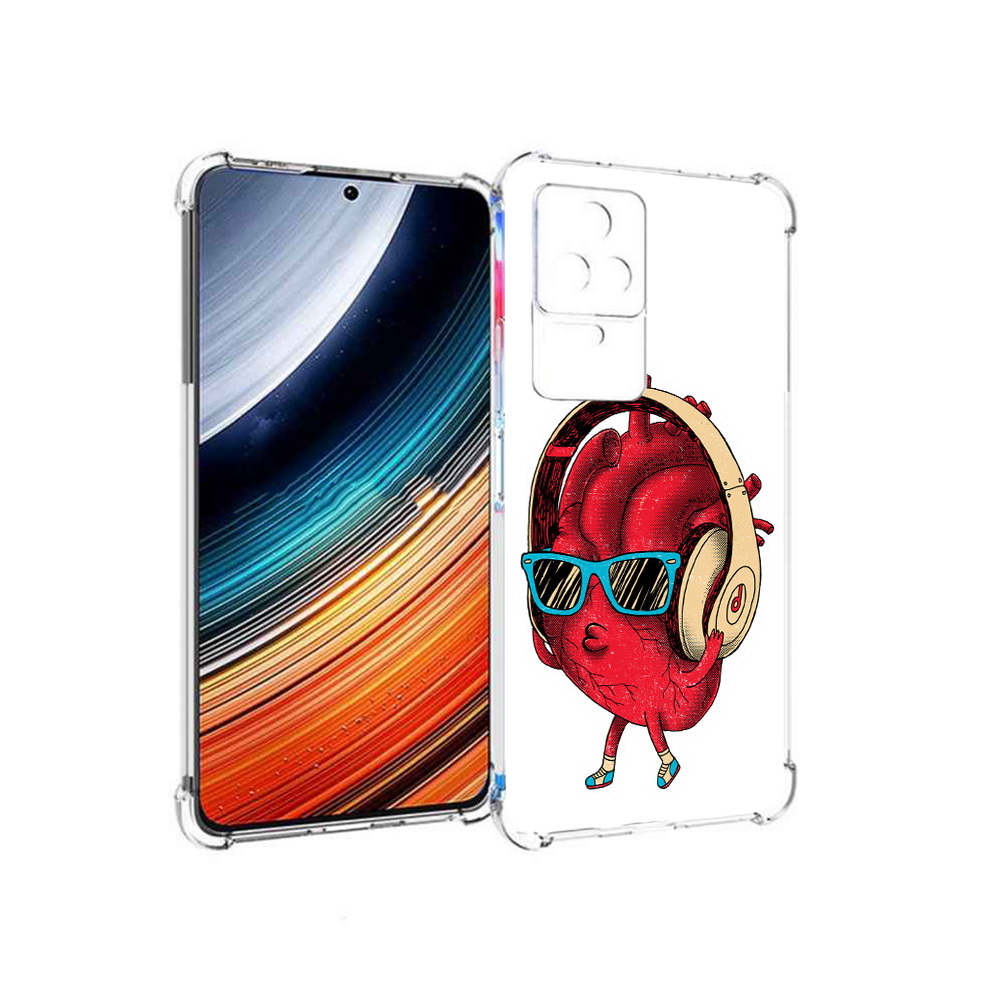 

Чехол MyPads слушай сердце для Xiaomi Redmi K40S/Poco F4, Прозрачный, Tocco
