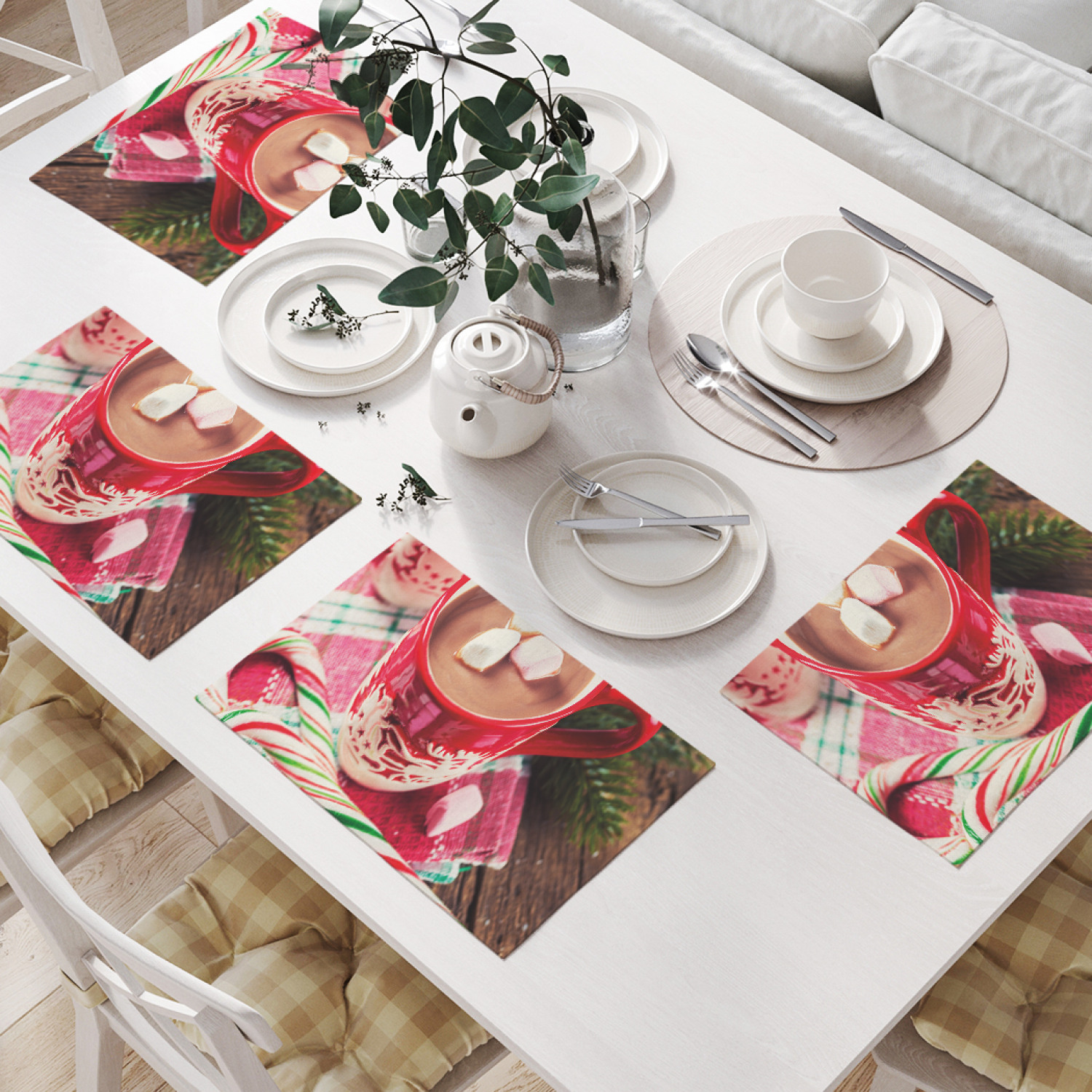 

Комплект салфеток JoyArty "Рождественский горячий шоколад" (32х46 см, 4 шт.), Рождественский горячий шоколад