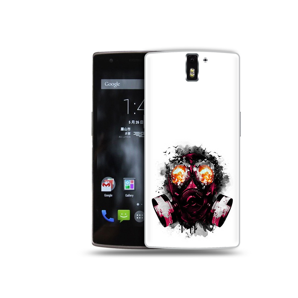 

Чехол MyPads Tocco для OnePlus One красный противогаз, Прозрачный, Tocco