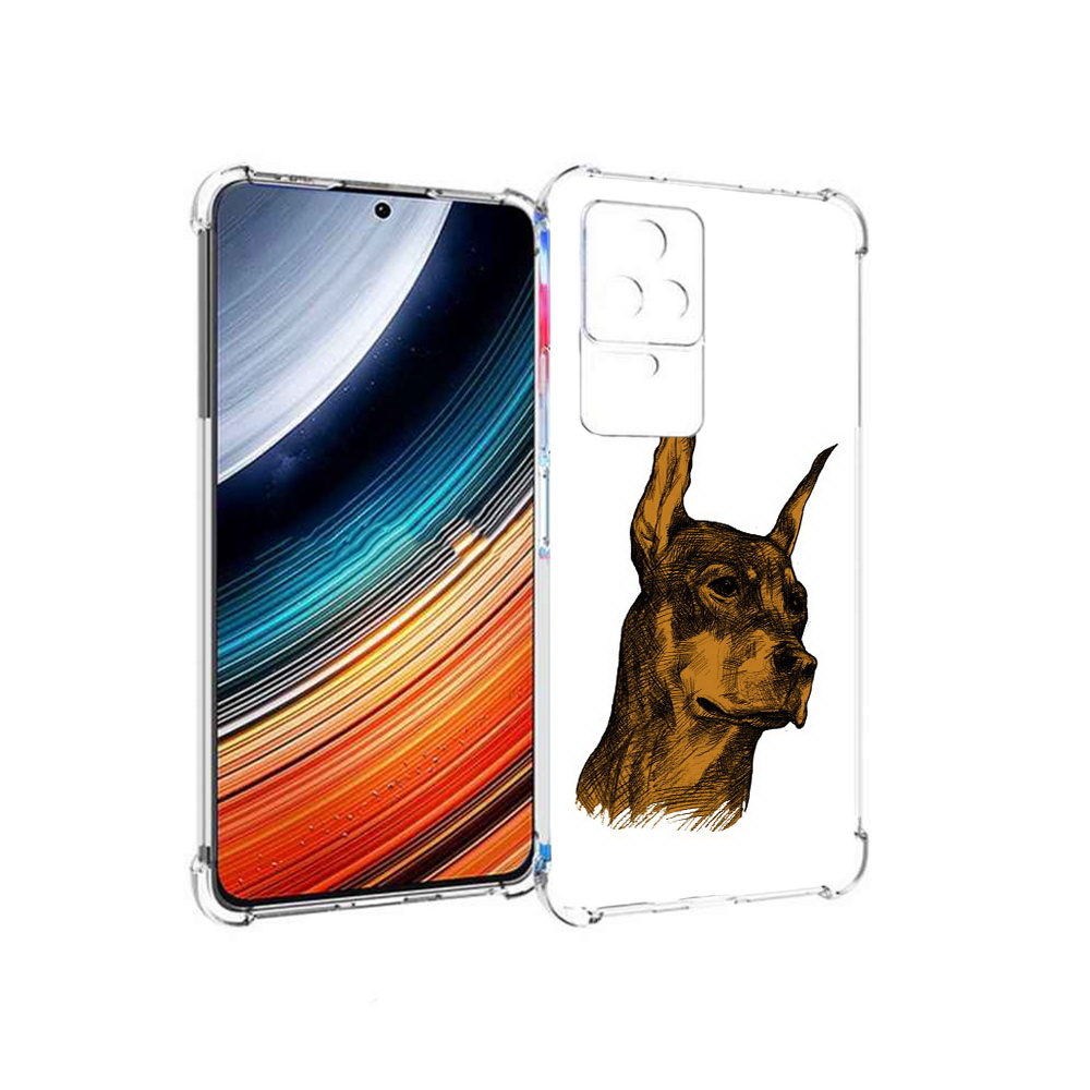 

Чехол MyPads скетч доберман для Xiaomi Redmi K40S/Poco F4, Прозрачный, Tocco