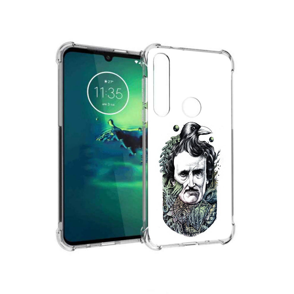 

Чехол MyPads Tocco для Motorola Moto G8 Plus Эдгар Аллан с вороном (PT227062.344.203), Прозрачный, Tocco