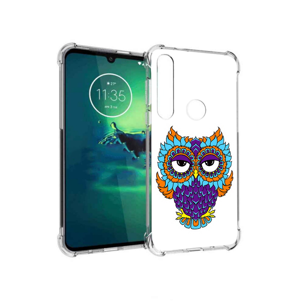 

Чехол MyPads Tocco для Motorola Moto G8 Plus Цветная сова (PT227062.344.198), Прозрачный, Tocco