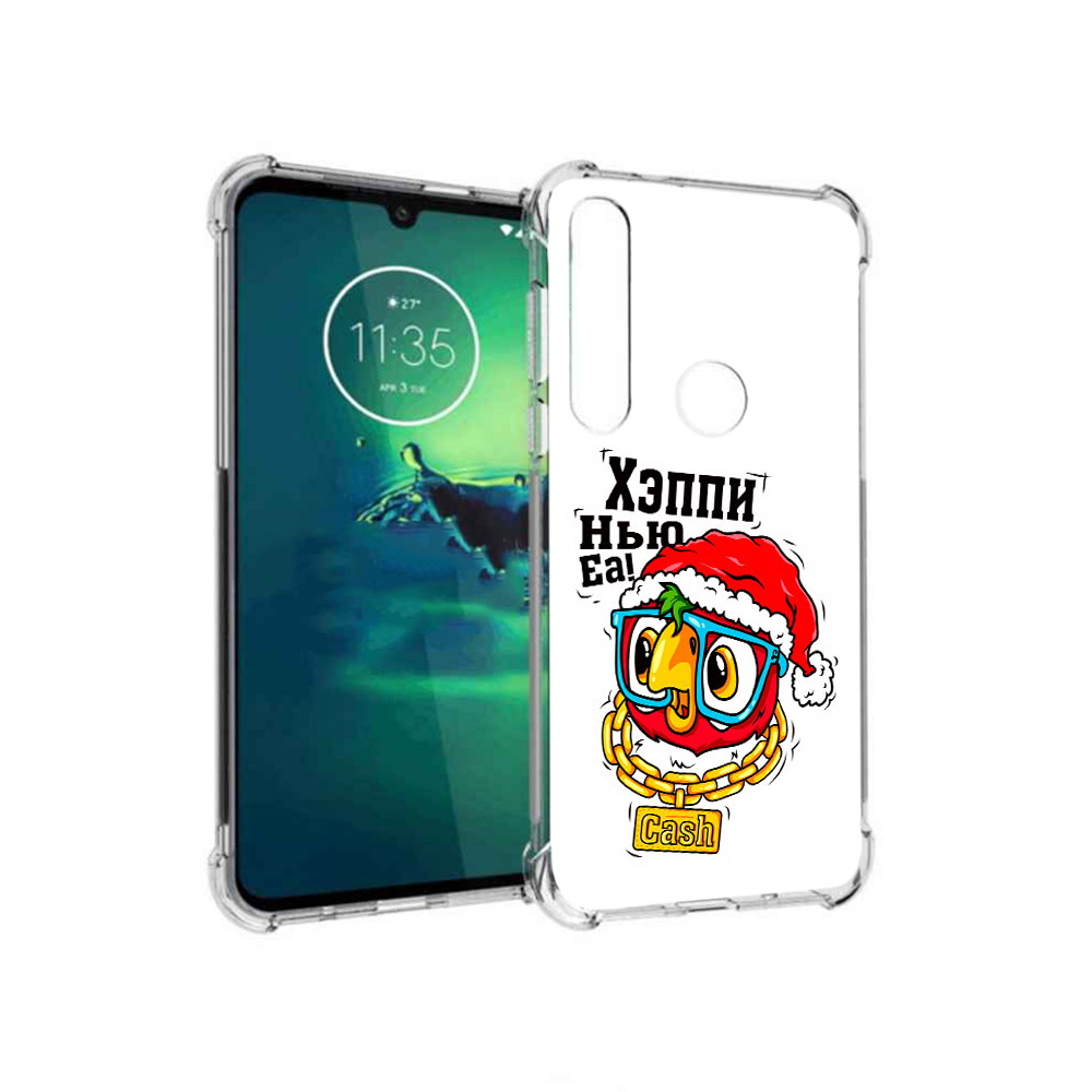 

Чехол MyPads Tocco для Motorola Moto G8 Plus Хэппи нью еа (PT227062.344.196), Прозрачный, Tocco