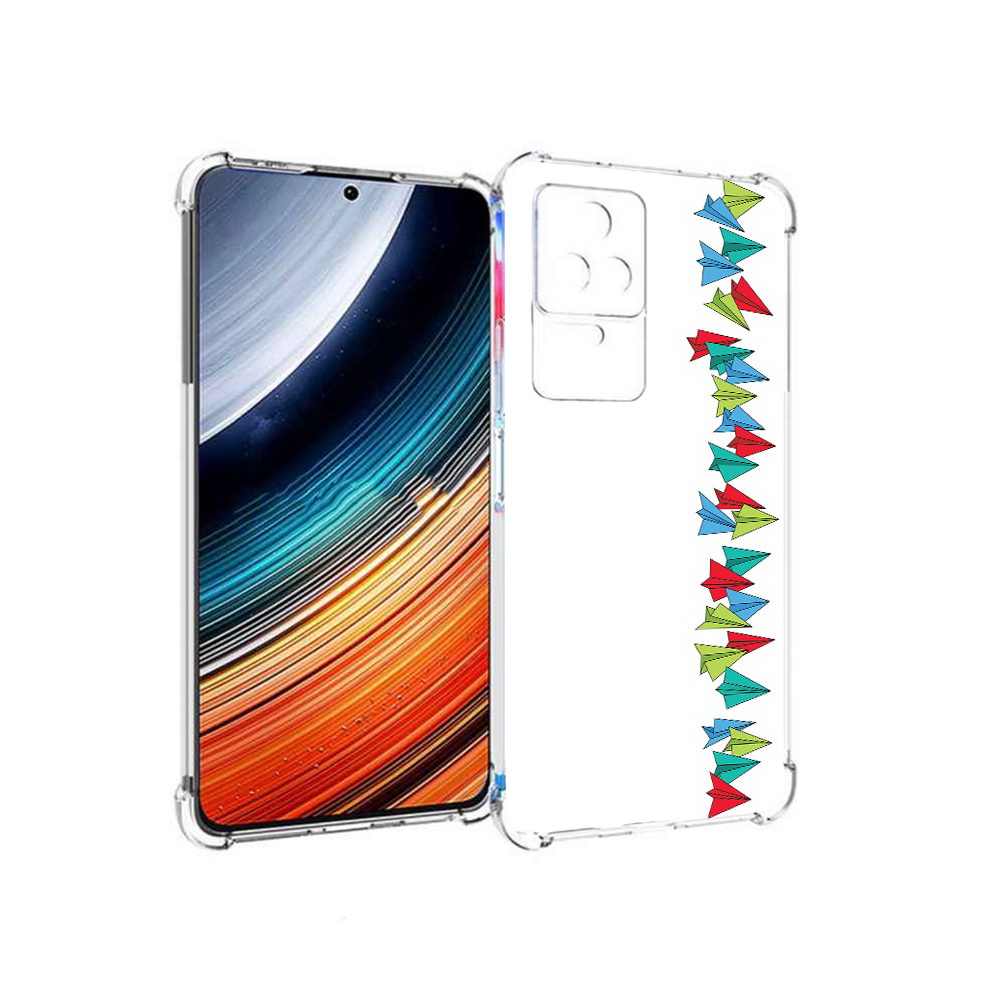 

Чехол MyPads самолетики из листочков для Xiaomi Redmi K40S/Poco F4, Прозрачный, Tocco