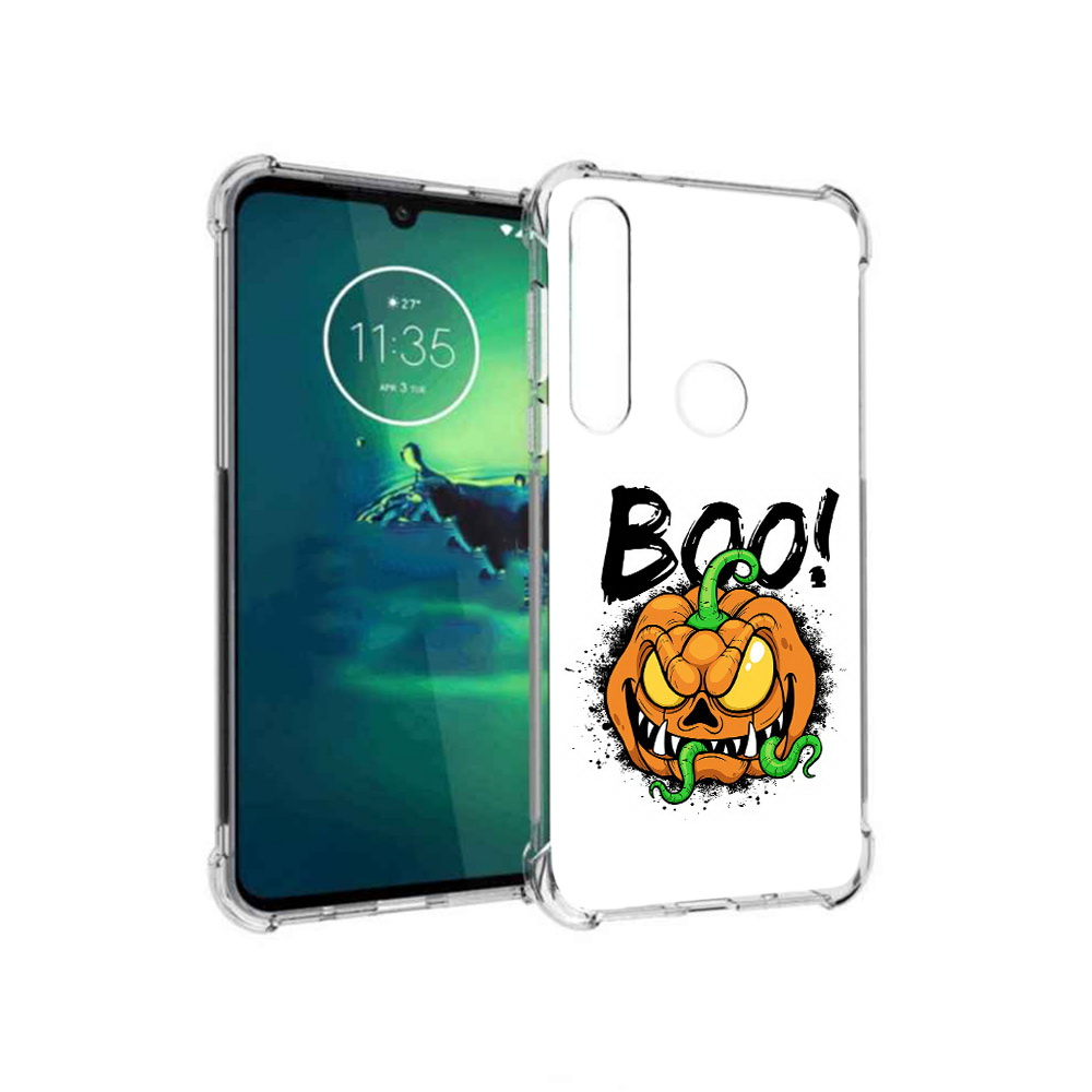 

Чехол MyPads Tocco для Motorola Moto G8 Plus Хэллоуин бу (PT227062.344.193), Прозрачный, Tocco