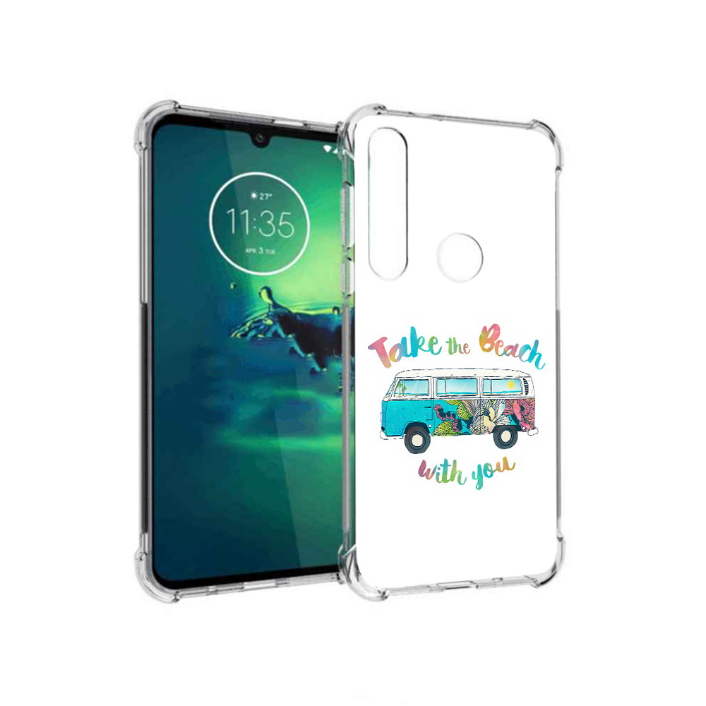 

Чехол MyPads Tocco для Motorola Moto G8 Plus Хиппи автобус (PT227062.344.190), Прозрачный, Tocco