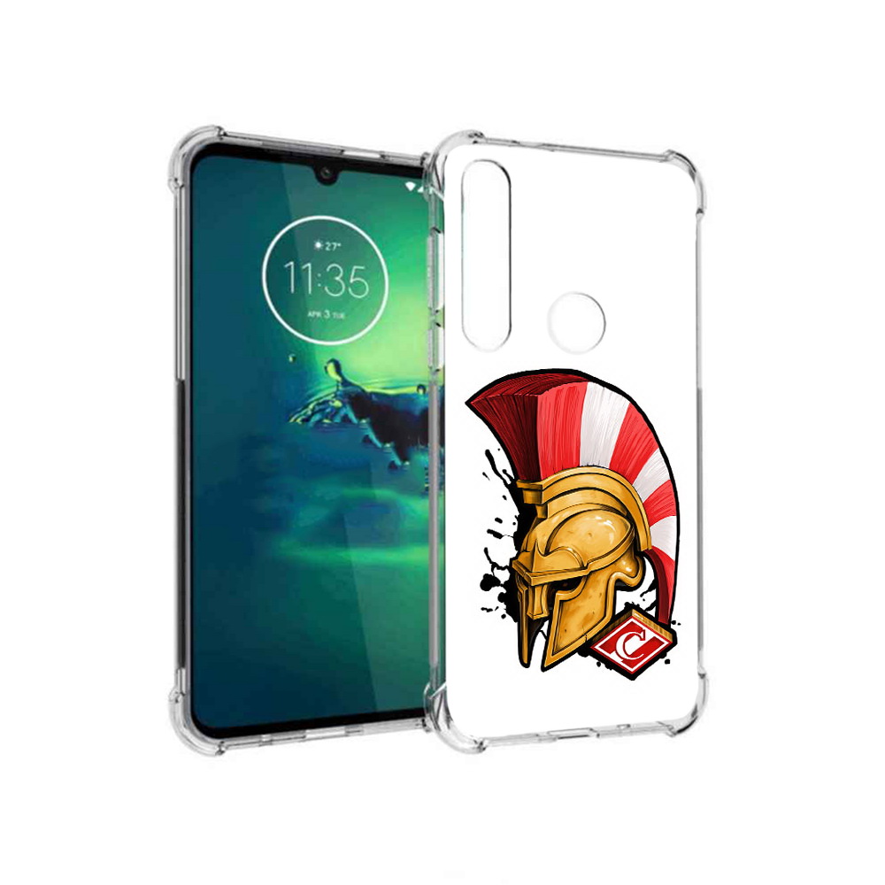 

Чехол MyPads Tocco для Motorola Moto G8 Plus ФК спартак шлем (PT227062.344.185), Прозрачный, Tocco