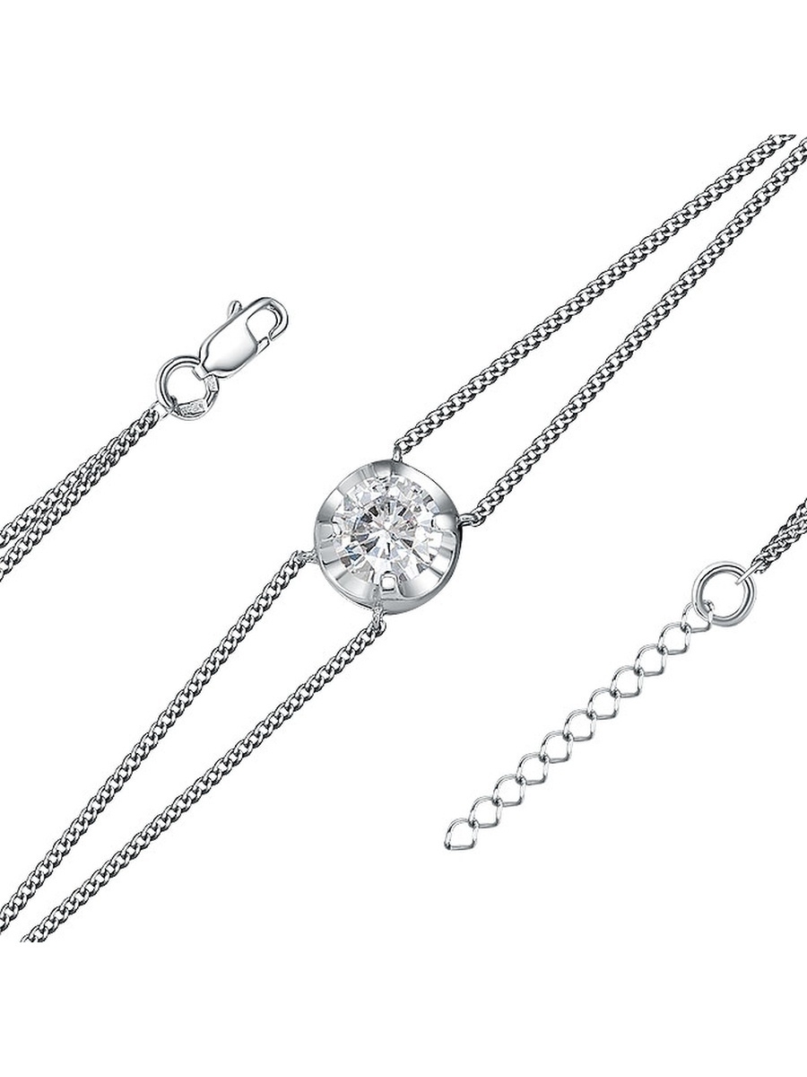 

Браслет из серебра с фианитом р.  She Jewelry Б2096/Ag-680БР, Б2096/Ag-680БР