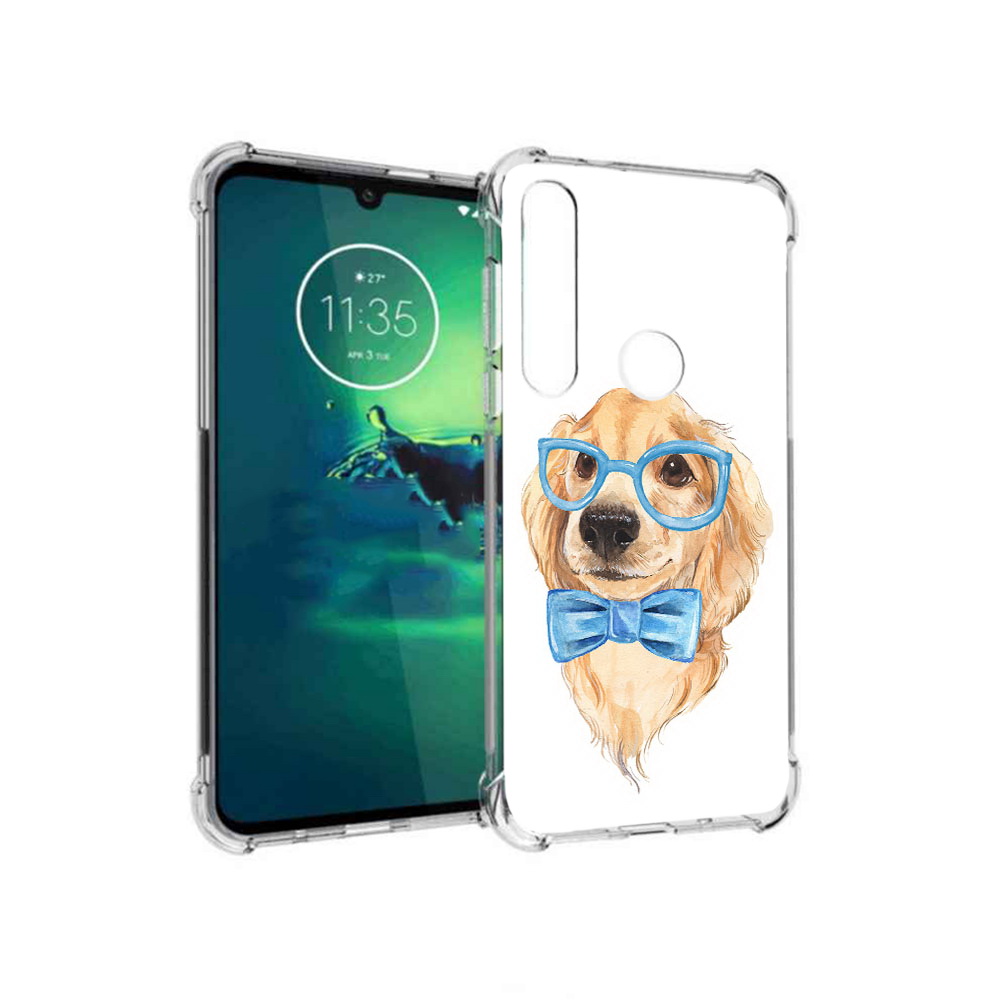 

Чехол MyPads Tocco для Motorola Moto G8 Plus Собака интеллигент (PT227062.344.159), Прозрачный, Tocco