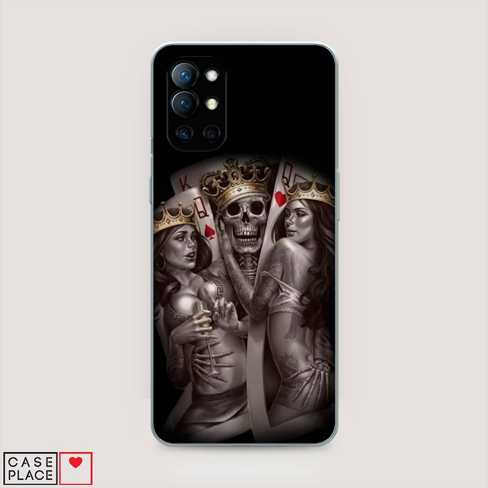 

Чехол на OnePlus 9R "Карты король и королевы", Серый;желтый, 151650-6