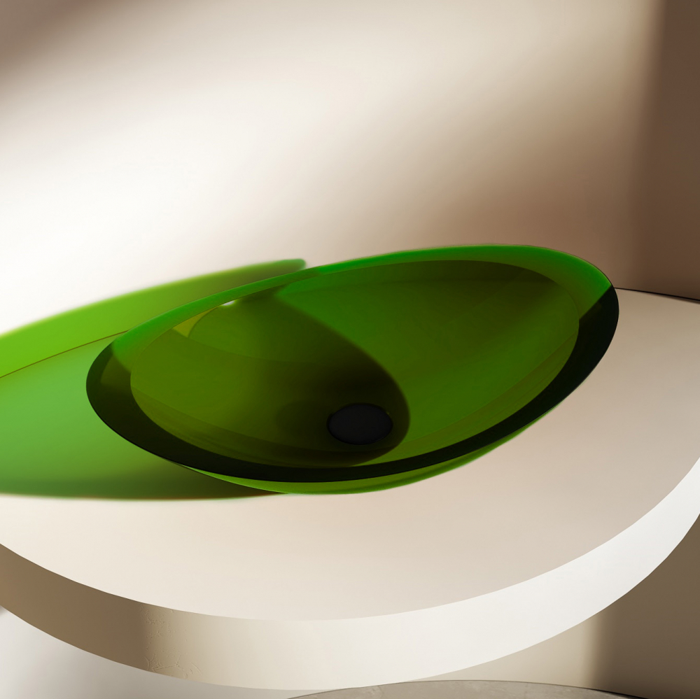 Раковина накладная прозрачная ABBER Kristall AT2808Emerald зеленая щетка на руку для шерсти прозрачная 12 х 8 5 см зеленая