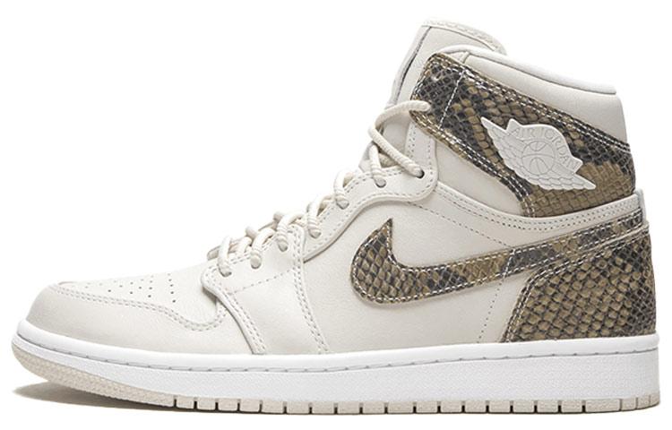 

Кеды унисекс Jordan Air Jordan 1 Retro High White Snake (W) бежевые 36.5 EU, Бежевый, Air Jordan 1 Retro High White Snake (W)