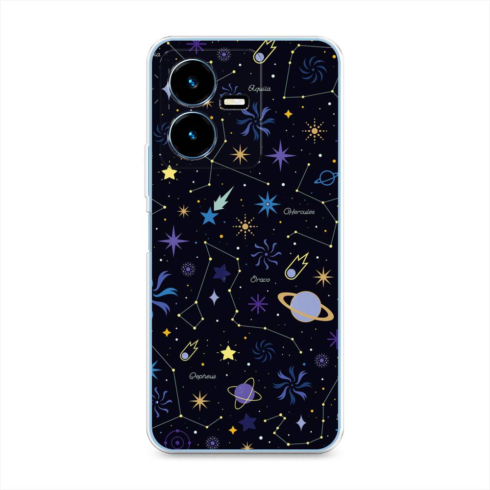 

Чехол для Vivo Y22 "Цветной космос", Желтый, 267550-2