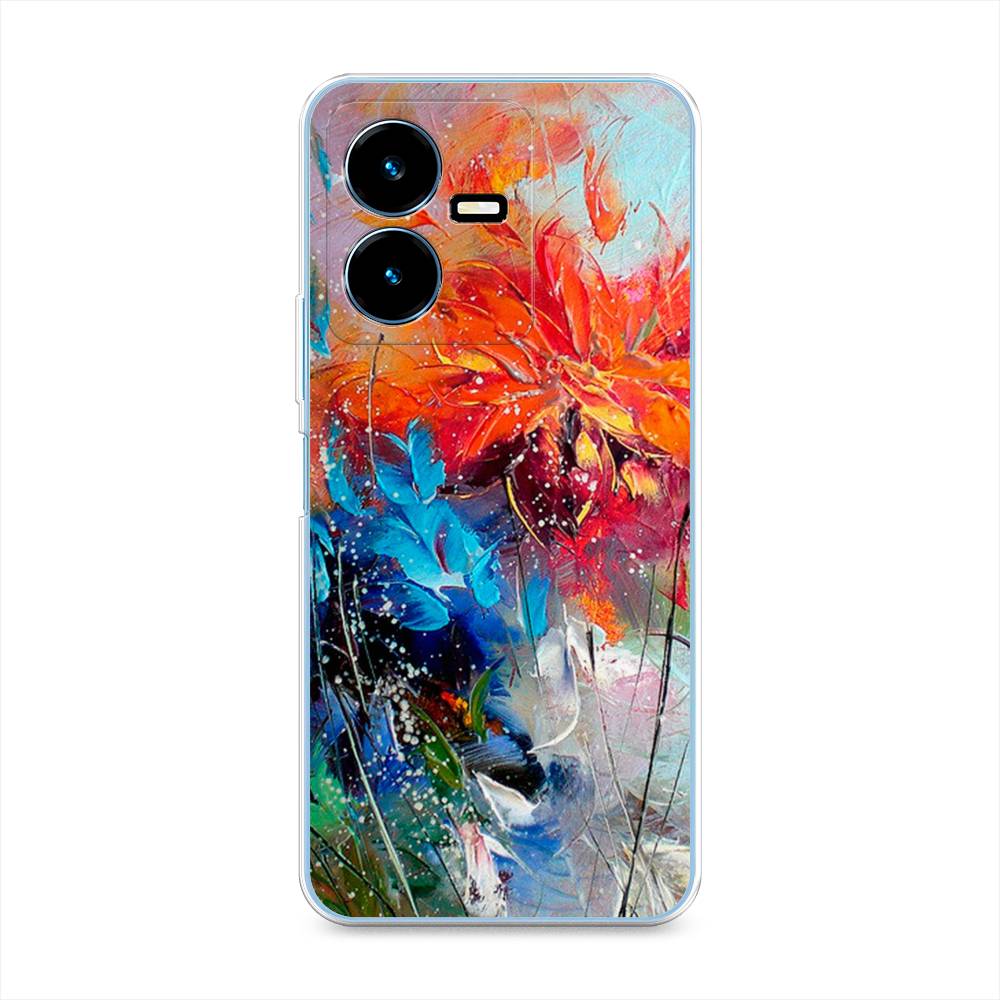 

Чехол для Vivo Y22 "Абстрактные цветы", Оранжевый;синий, 267550-4
