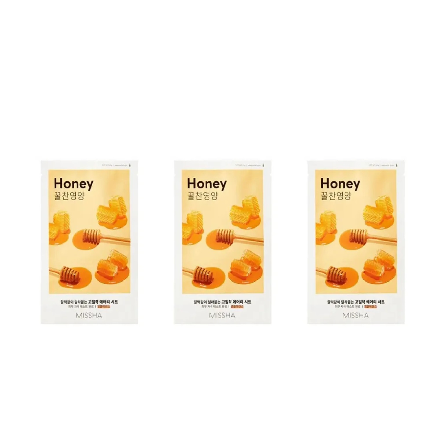 

Маска для лица Missha Airy Fit Honey питательная для сухой кожи 19 г 3 шт, Airy Fit Honey