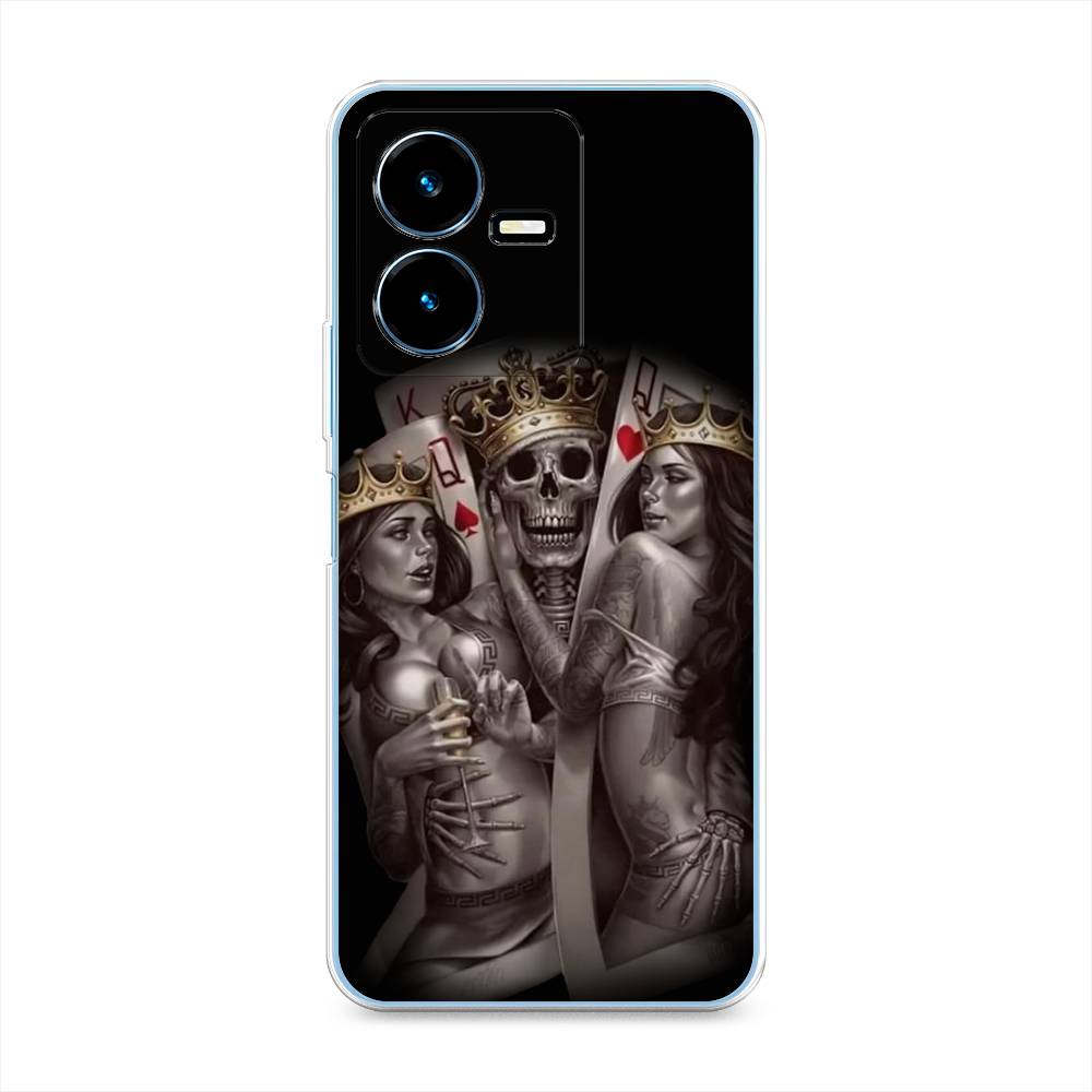 

Чехол для Vivo Y22 "Карты король и королевы", Серый;желтый, 267550-6