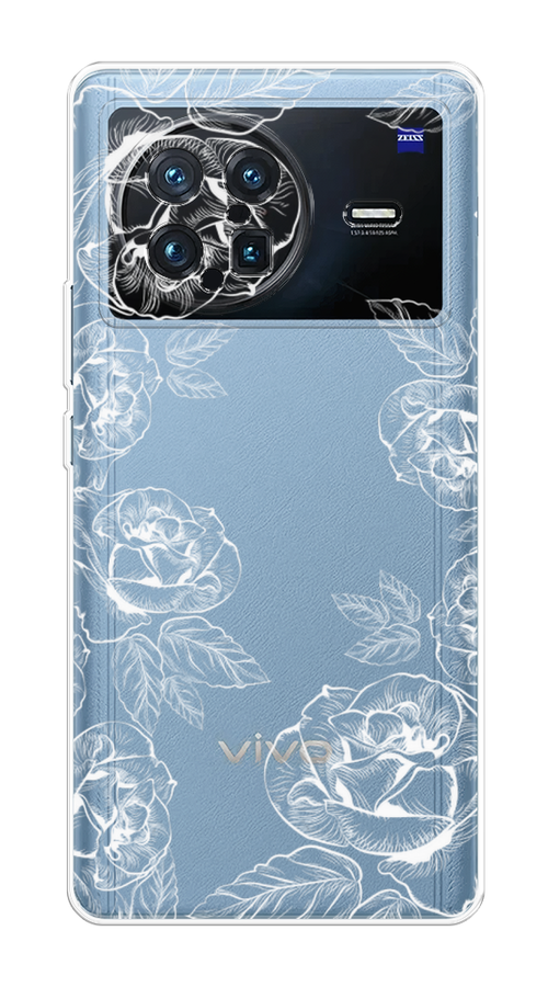 

Чехол на Vivo X Note "Розы графика", Черный;серый, 266950-2