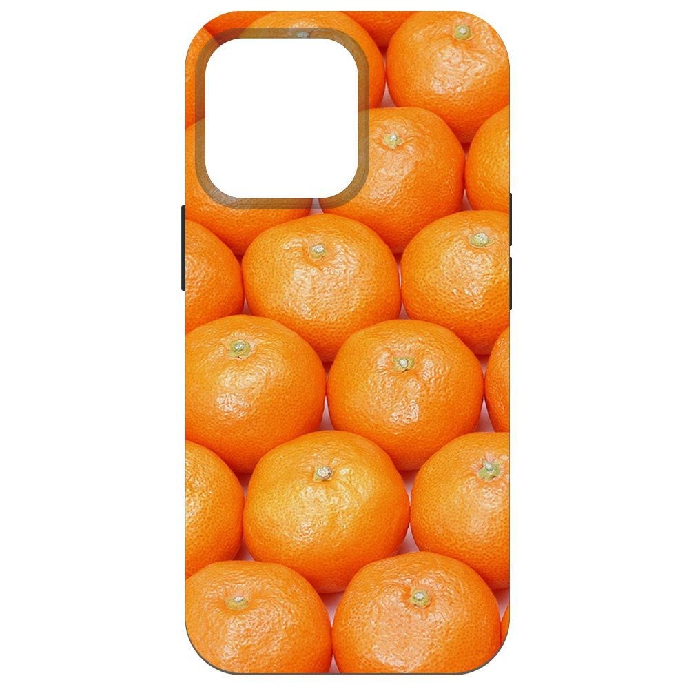 Чехол-накладка Krutoff Софт Кейс Мандаринки для iPhone 14 Pro Max черный
