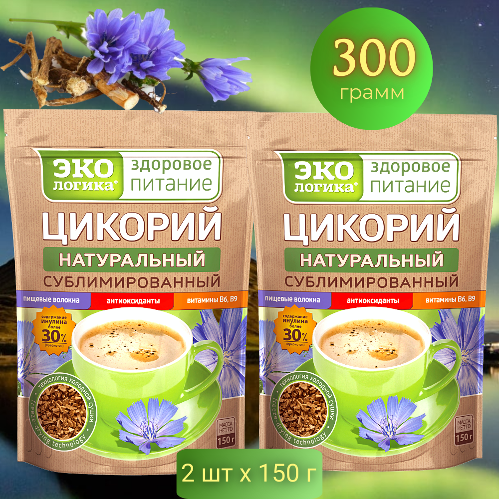 

Цикорий натуральный сублимированный Экологика 150 г x 2 шт, Цикорий Экологика Классика