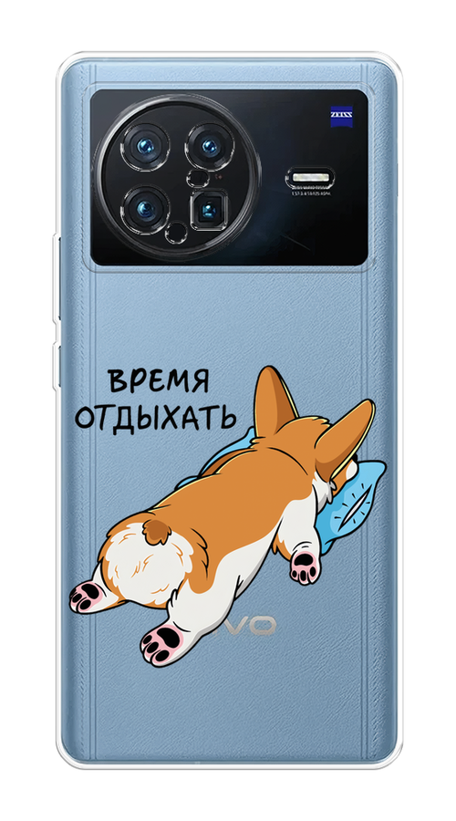 

Чехол на Vivo X Note "Корги отдыхает", Черный;коричневый;голубой, 266950-1