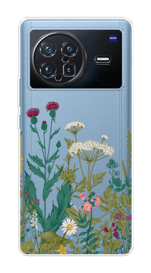 

Чехол на Vivo X Note "Дикие полевые цветы", Зеленый;розовый;белый, 266950-2