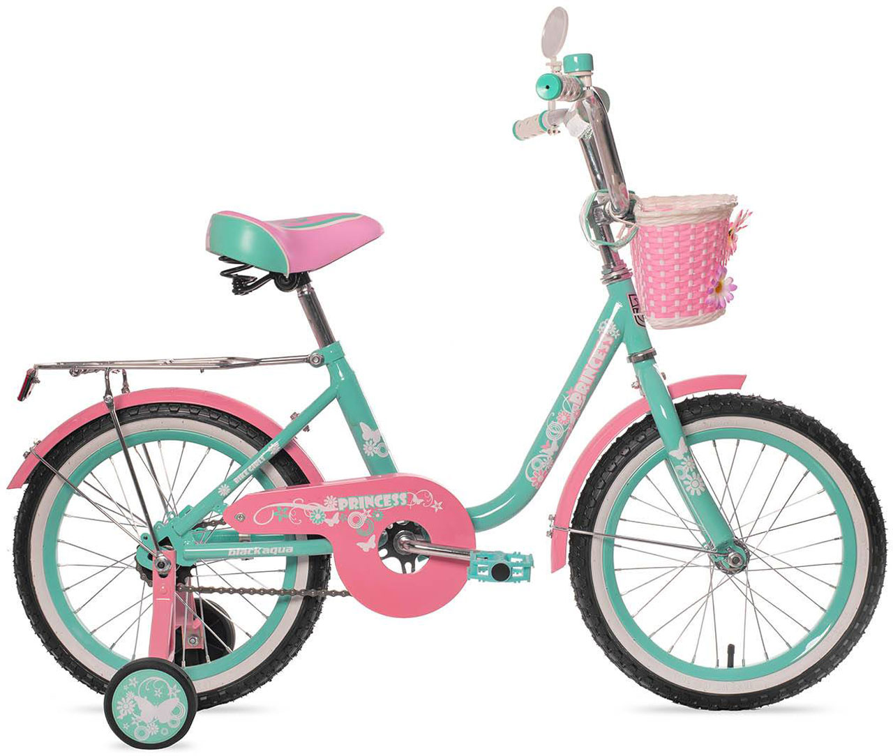 

Велосипед детский Black Aqua Princess 18" 2022 мятный/розовый, Princess