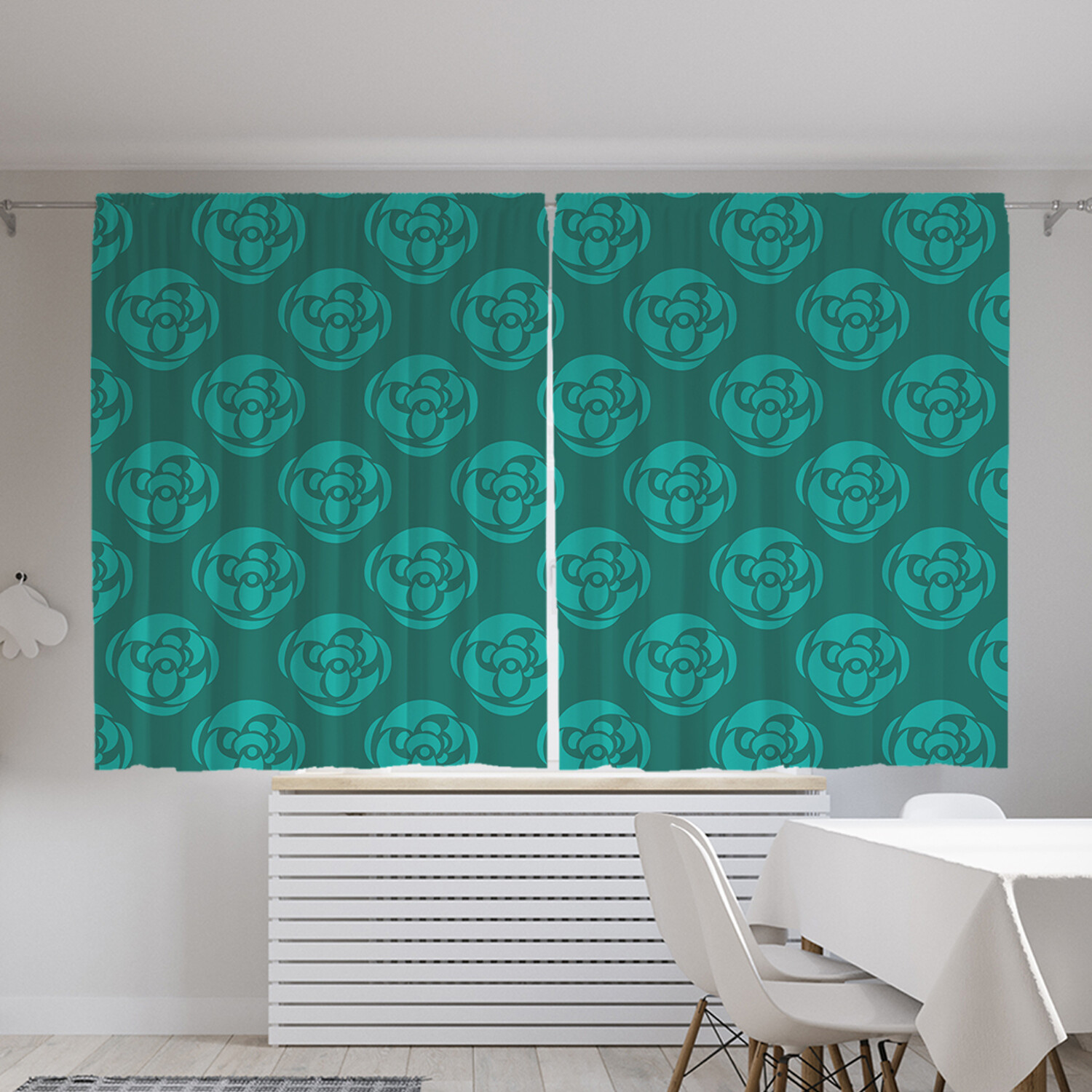 

Классические шторы JoyArty "Цветочные силуэты", серия Oxford DeLux, 2 полотна 145x180 см, Цветочные силуэты