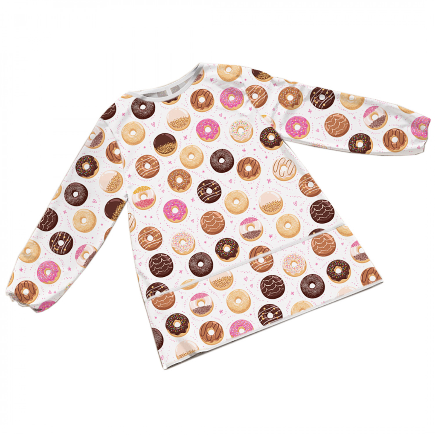 

Фартук детский JoyArty Пончики с узорами с рукавами от 8 до 12 лет, Оранжевый, Пончики с узорами