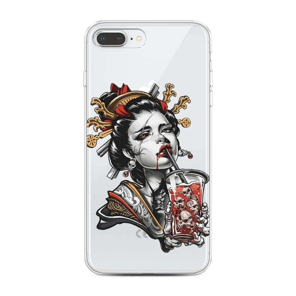 

Чехол на Apple iPhone 8 Plus "Опасная гейша", Красный;черный;серый, 10950-4