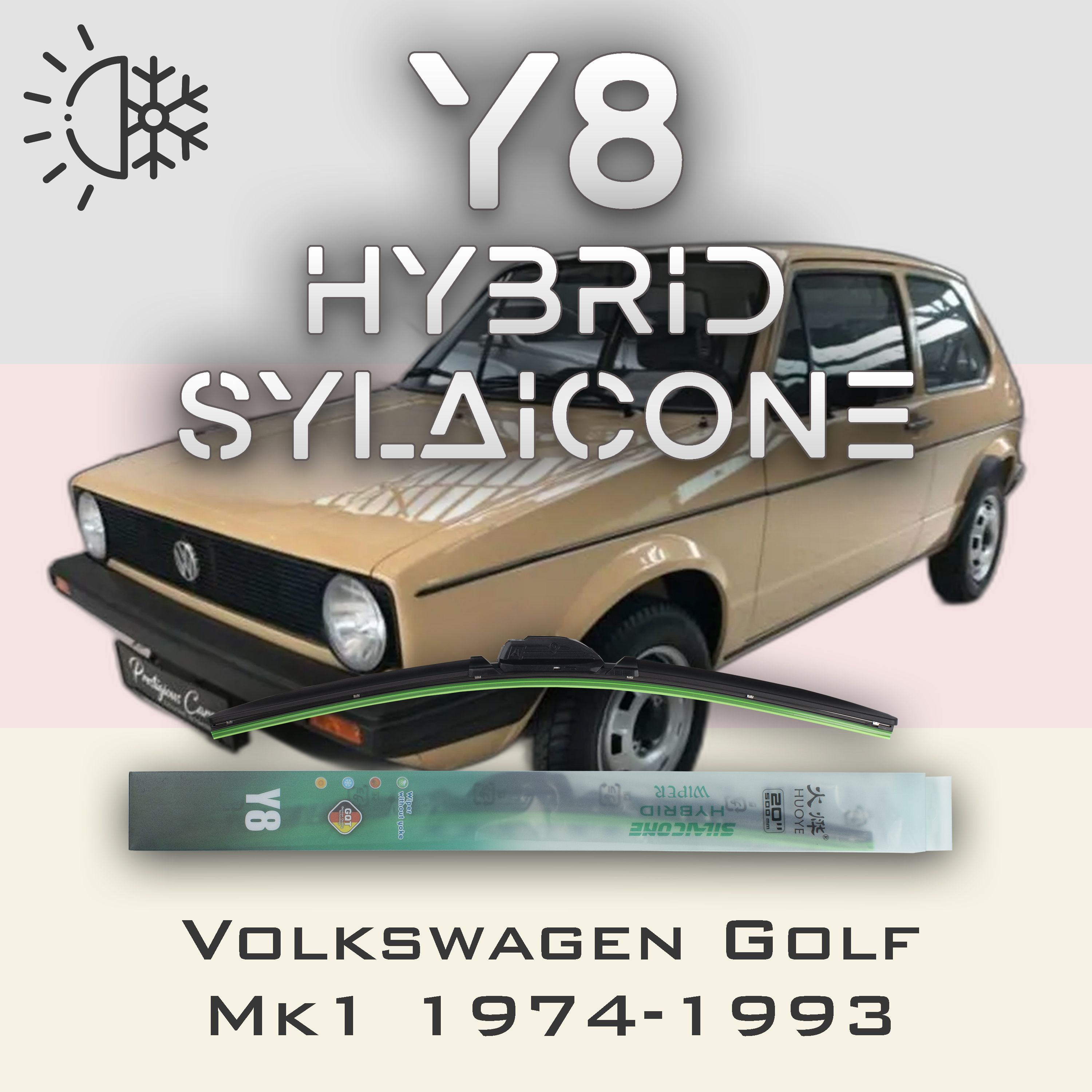 

Комплект щеток стеклоочистителя HUOYE Y8-Volkswagen Golf Mk1 1974-1993, Y8