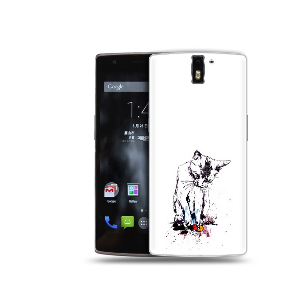 

Чехол MyPads Tocco для OnePlus One кот и микки, Прозрачный, Tocco
