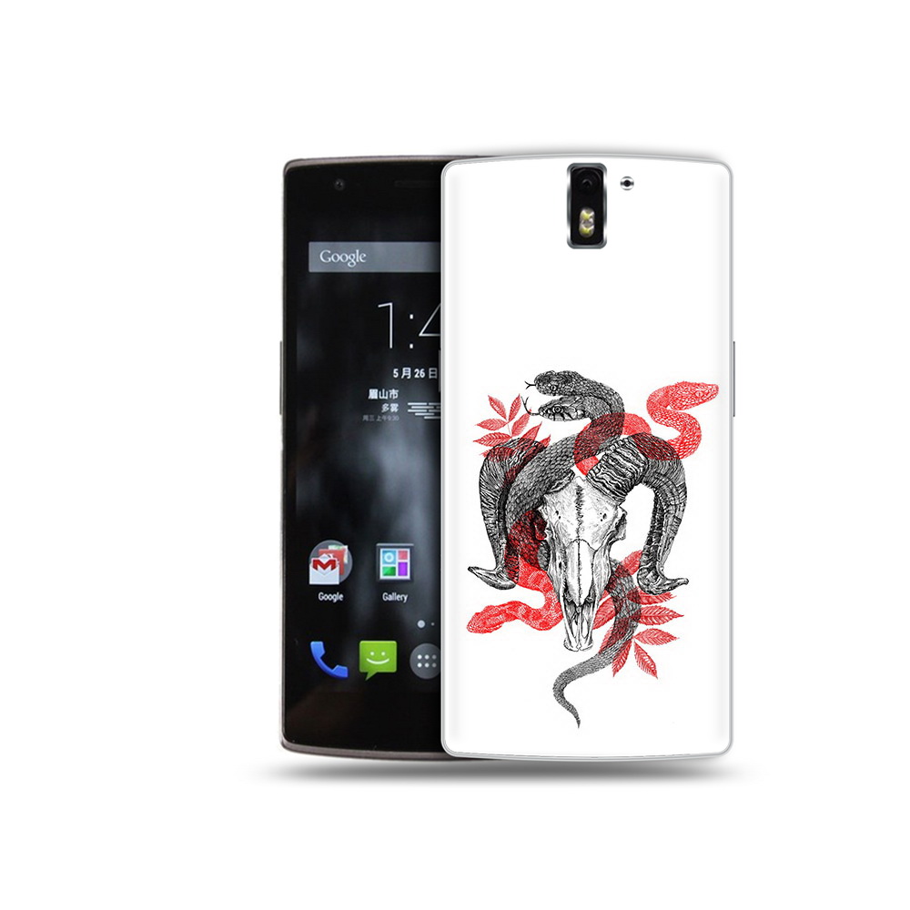 

Чехол MyPads Tocco для OnePlus One змея в черепе рисунок, Прозрачный, Tocco