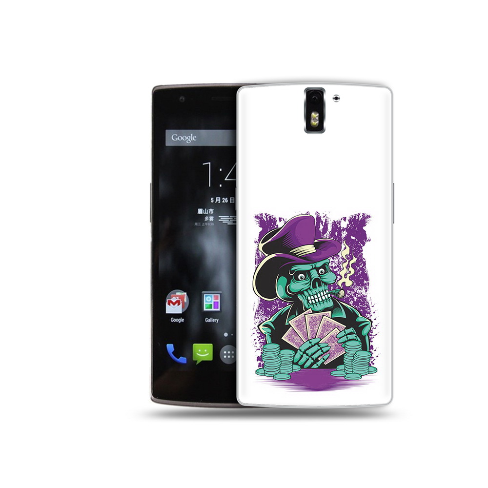 

Чехол MyPads Tocco для OnePlus One зеленый череп с картами, Прозрачный, Tocco