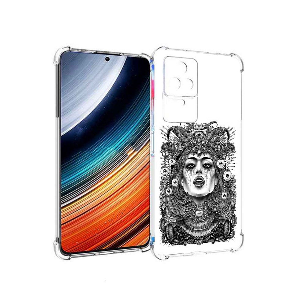 

Чехол MyPads портрет девушки черно белый для Xiaomi Redmi K40S/Poco F4, Прозрачный, Tocco