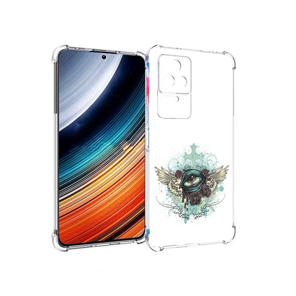 

Чехол MyPads плачущий глаз с крыльями для Xiaomi Redmi K40S/Poco F4, Прозрачный, Tocco
