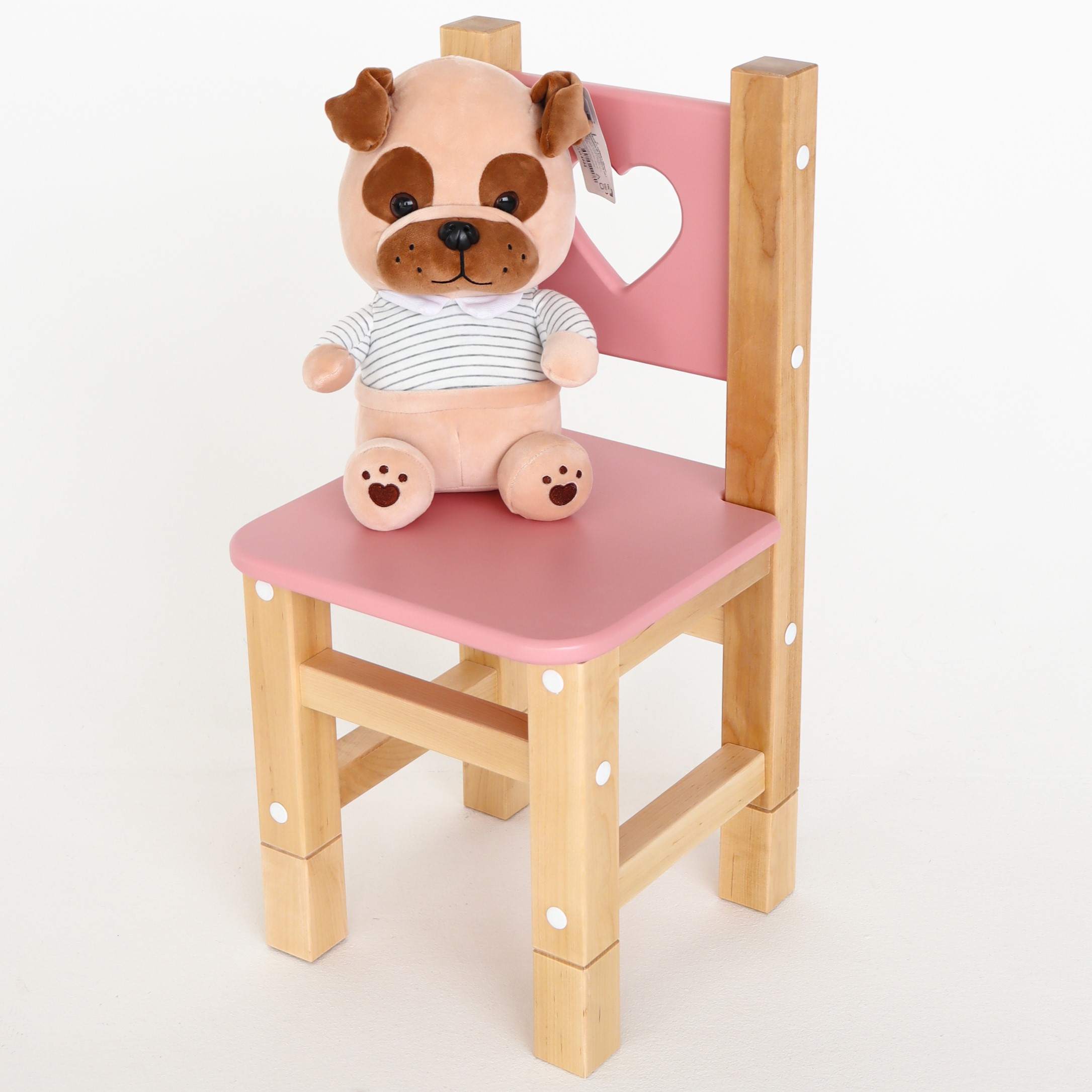 Растущий детский стульчик Simba FOREST Pink из березы натуральное дерево