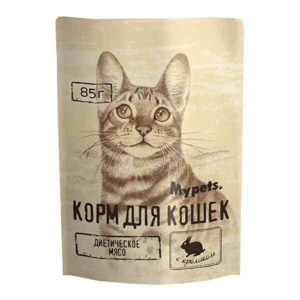 Влажный корм для кошек Mypets с кроликом 85, г