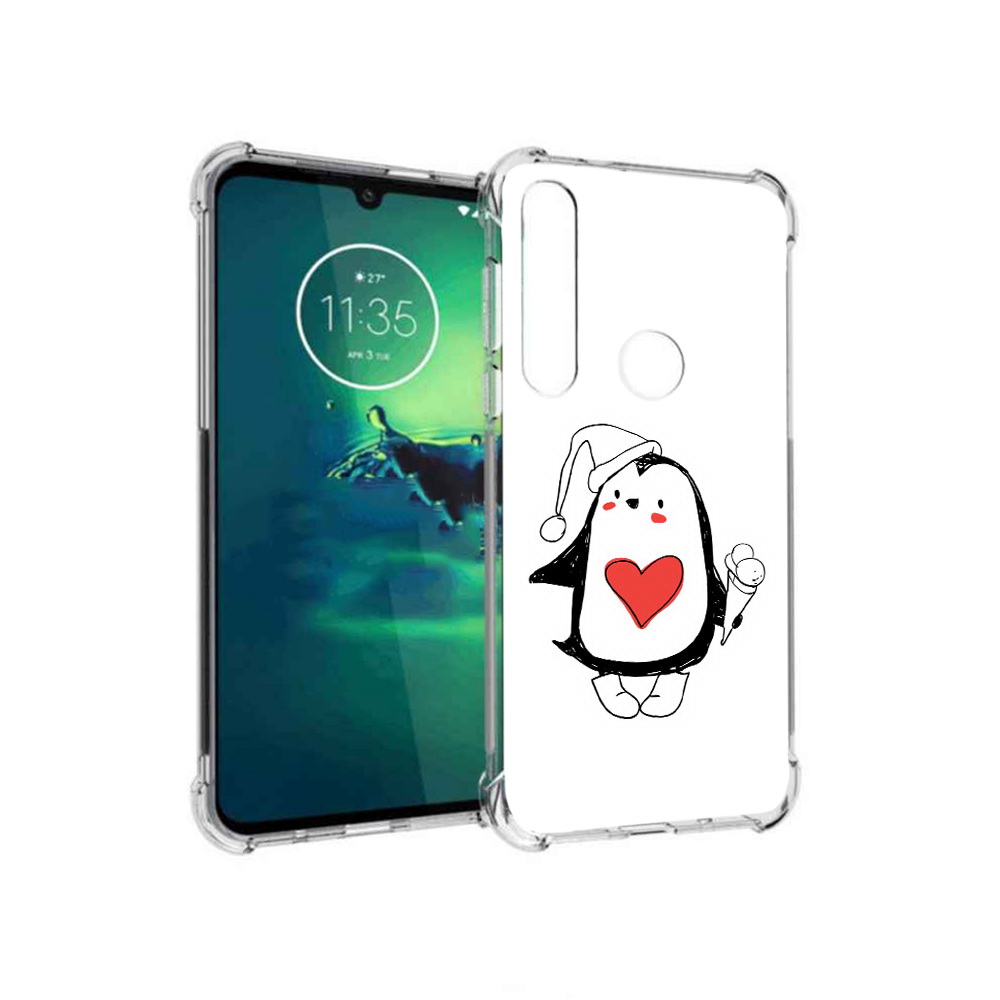 

Чехол MyPads Tocco для Motorola Moto G8 Plus Пингвин с мороженым (PT227062.344.135), Прозрачный, Tocco