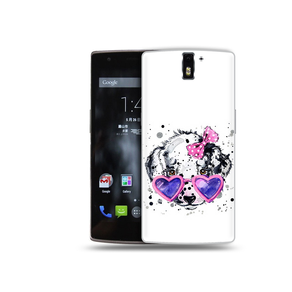 

Чехол MyPads Tocco для OnePlus One долматинец в очках, Прозрачный, Tocco