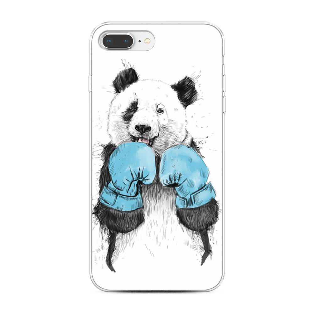 

Чехол на Apple iPhone 8 Plus "Панда боксер", Голубой;белый;серый, 10950-1