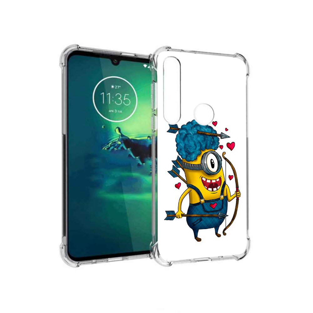 

Чехол MyPads Tocco для Motorola Moto G8 Plus Миньон купидон (PT227062.344.117), Прозрачный, Tocco