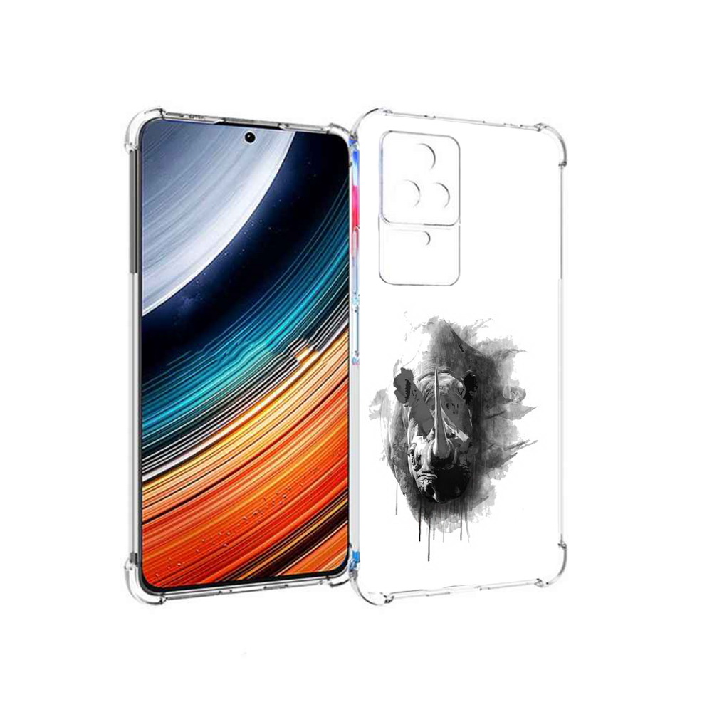 

Чехол MyPads носорог для Xiaomi Redmi K40S/Poco F4, Прозрачный, Tocco