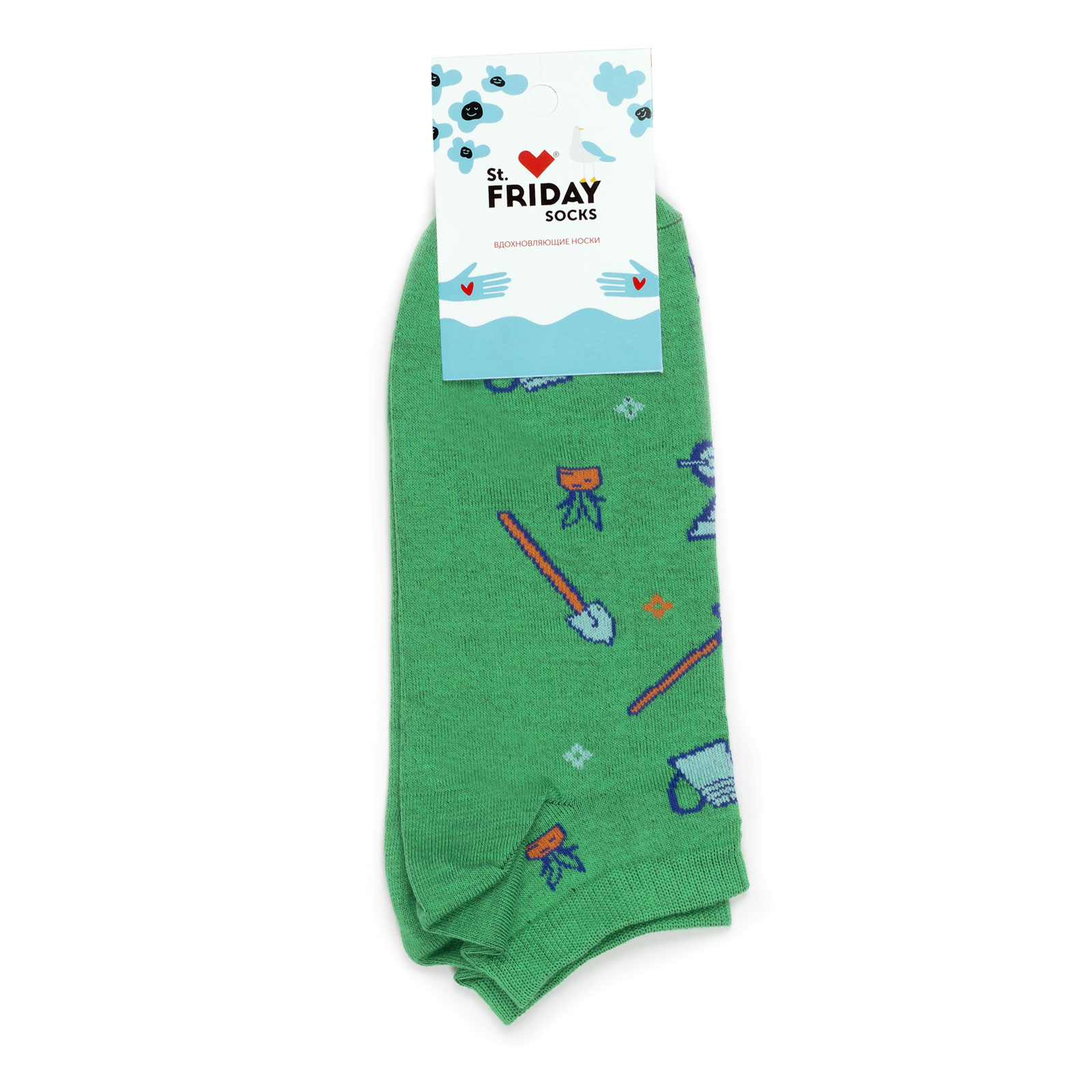 

Носки унисекс St. Friday Socks Летние зеленый/черный/голубой 38-41, Летние