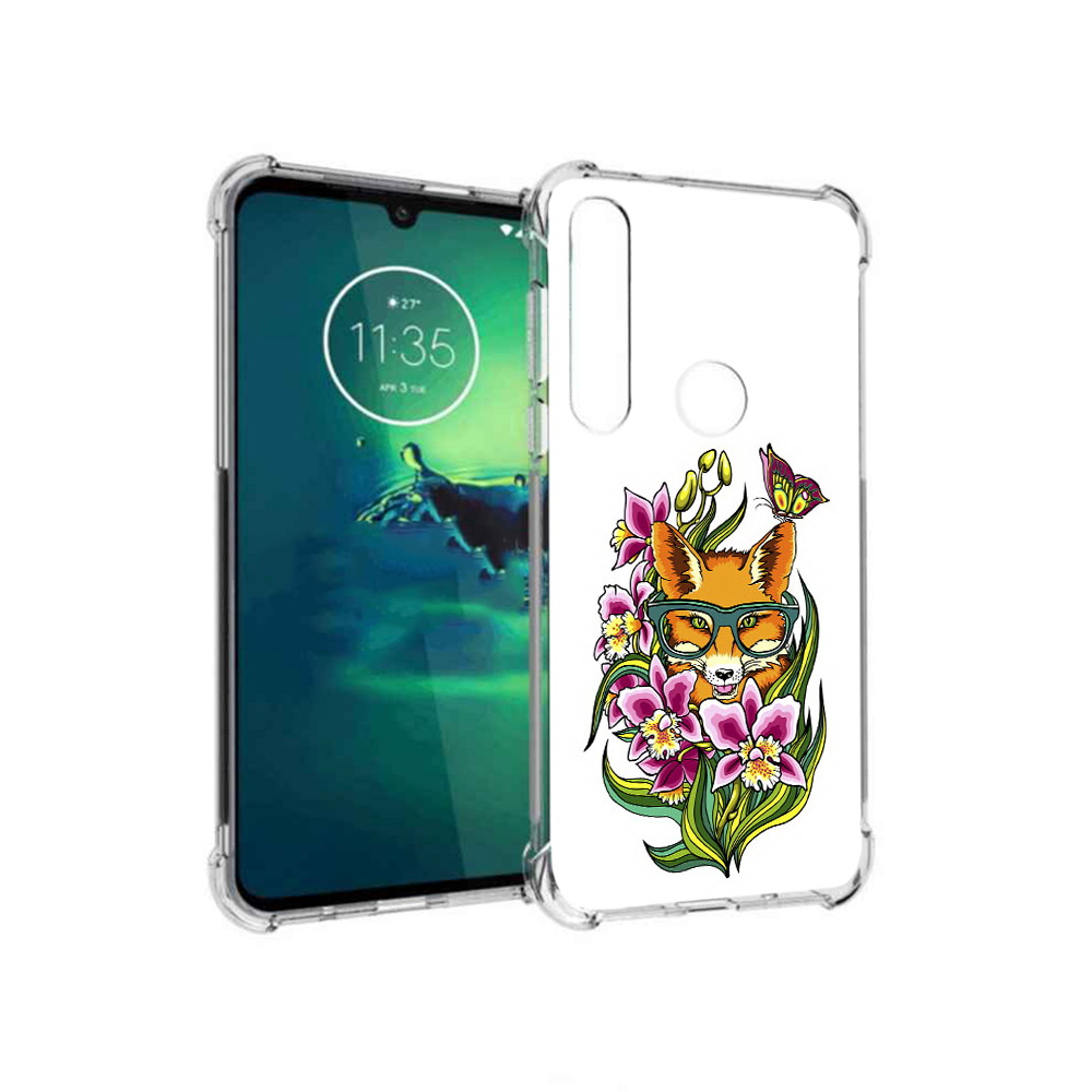 

Чехол MyPads Tocco для Motorola Moto G8 Plus Лиса в цветах (PT227062.344.108), Прозрачный, Tocco