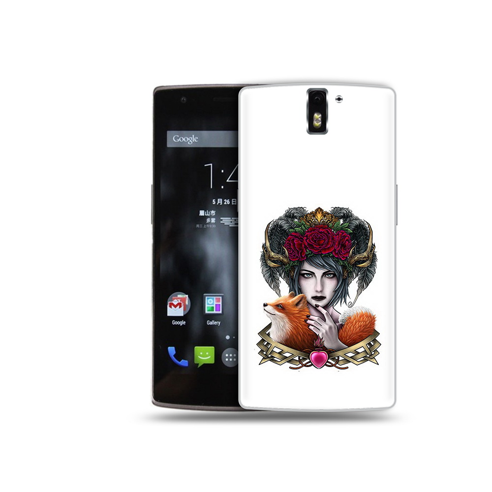 

Чехол MyPads Tocco для OnePlus One девушка с лисой, Прозрачный, Tocco